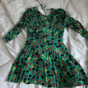 Floral Zara long sleeved mini dress. Size Small - fits 4/6.